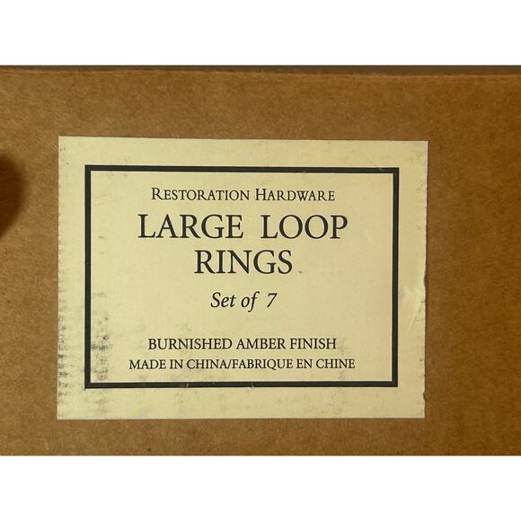 Restoration Hardware Drapery Curtain Loop Rings 7 burnished amber Large Dakota - Picture 3 of 4